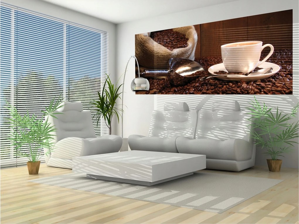 Flizelin fotótapéta Kávé aroma Gabona csésze reggel 250x104 +ragasztó