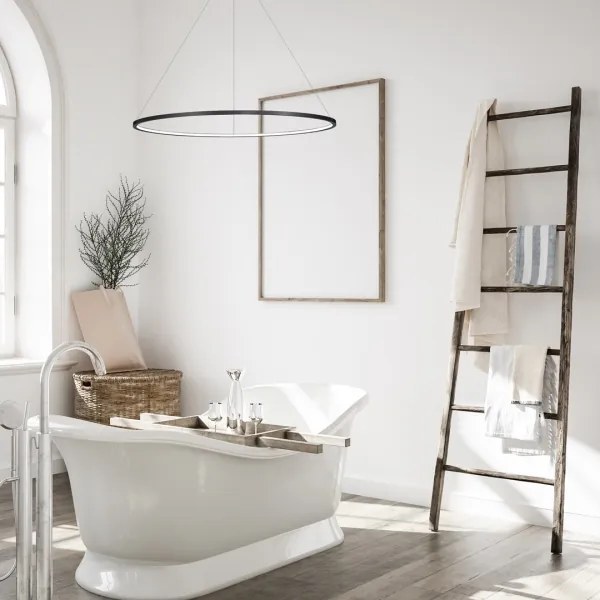 LED csillár SATURNO LED/57W/230V, 100 cm átmérő, IP44, antracit