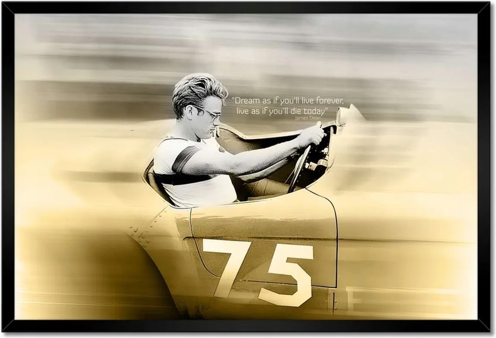 Poszterek keretben 60x40 James Dean az autóban