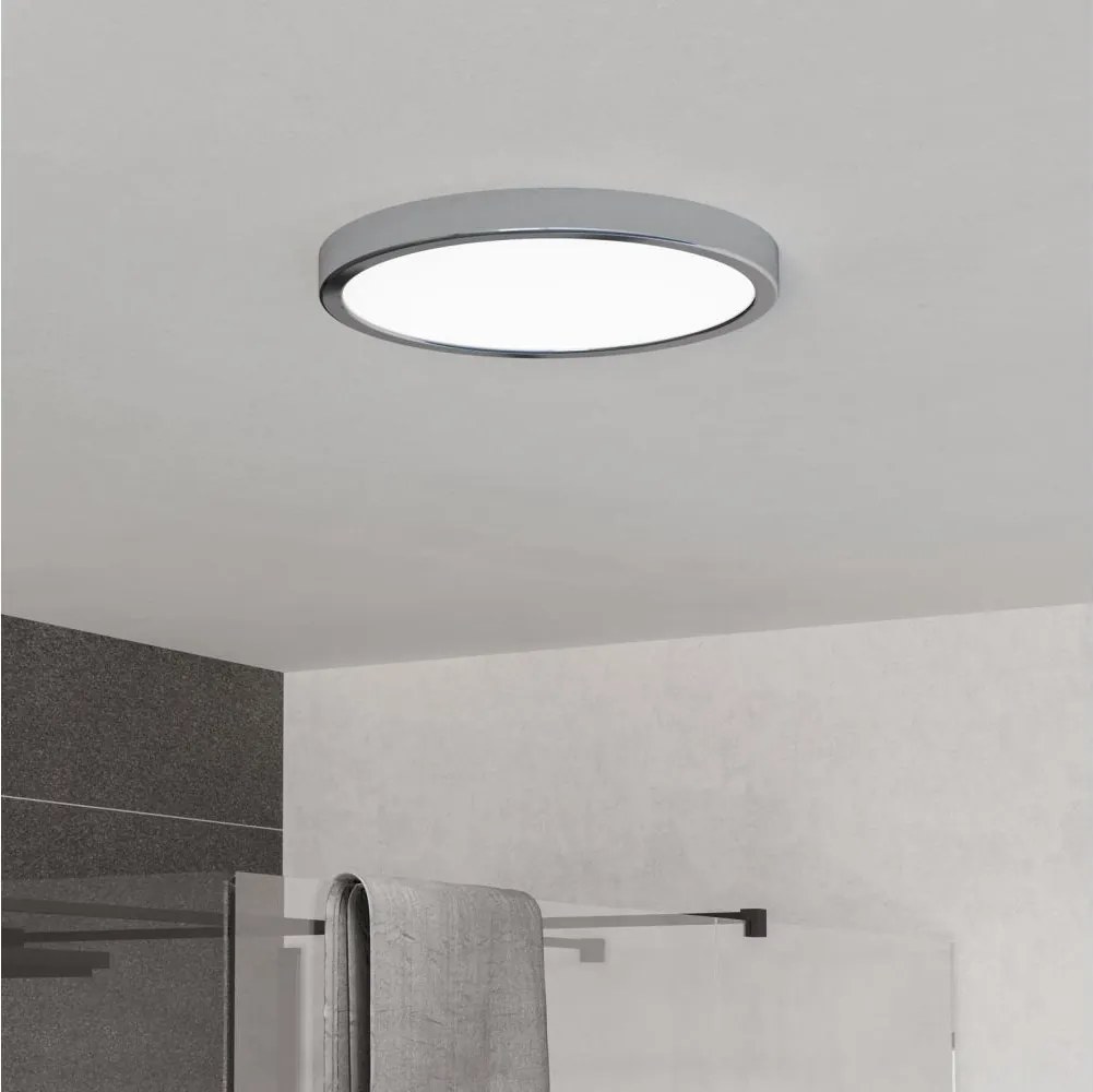 Eglo 901764 - FUEVA LED fürdőszobai mennyezeti lámpa, 14,2 W, 230 V, Ø 27,8 cm, IP44, króm