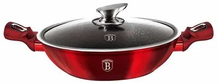 BerlingerHaus Wok fedővel (30 cm) Metallic Line Burgundy Edition  BH/7110