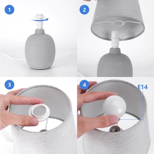 Aigostar - Asztali lámpa 1xE14/40W/230V szürke