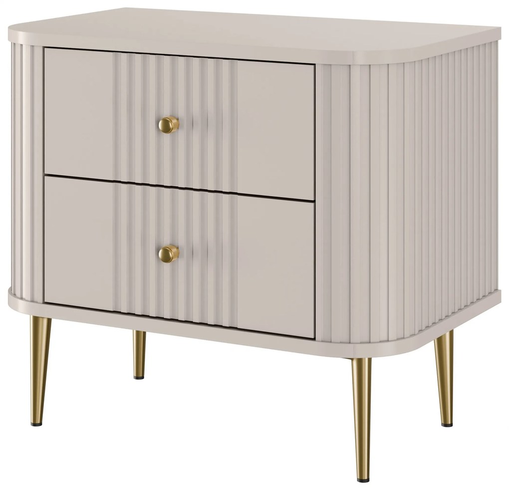 Vesper 56 cm-es éjjeliszekrény készlet - kasmír / arany lábak