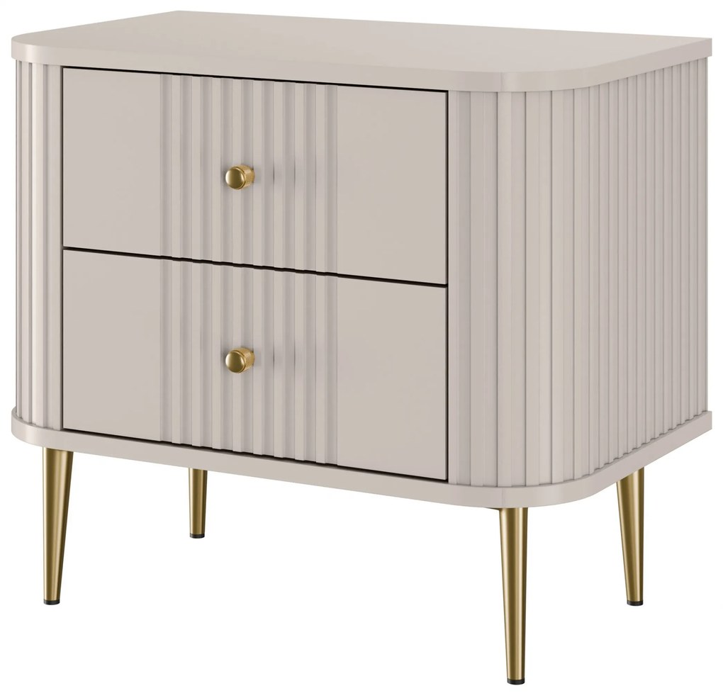 Vesper éjjeliszekrény szett 56 cm - kasmír / arany lábak