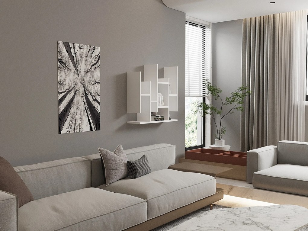 Fali polc Flower - White