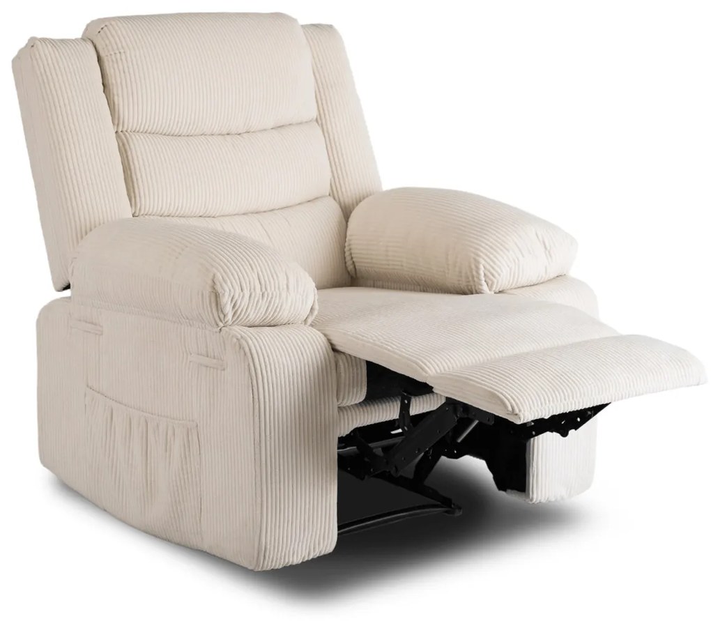 Relaxfotel Bézs Kordbársony Kárpittal. Arturo