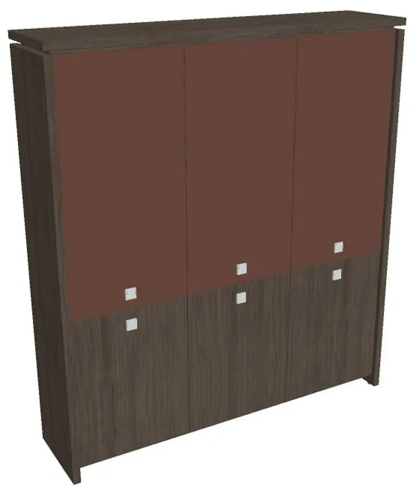Verno magas szekrény 188 x 46 x 210 cm, kombinált ajtó, antracit tölgy / barna