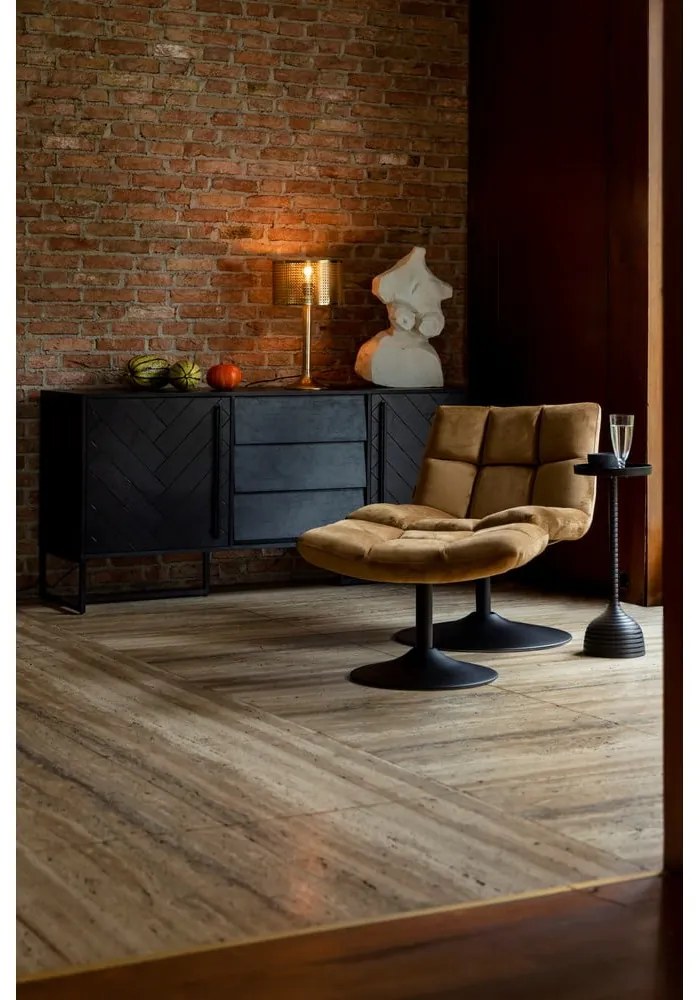 Mustársárga bársony fotel Bar – Dutchbone