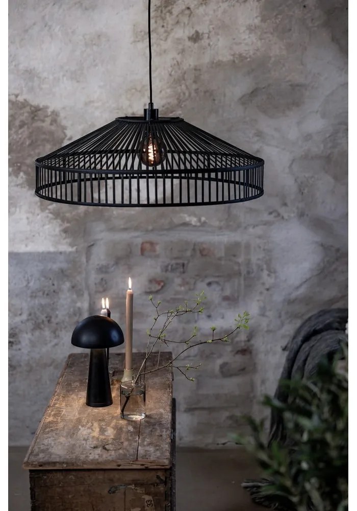 Fekete függőlámpa bambusz búrával ø 70 cm Tapa – Markslöjd