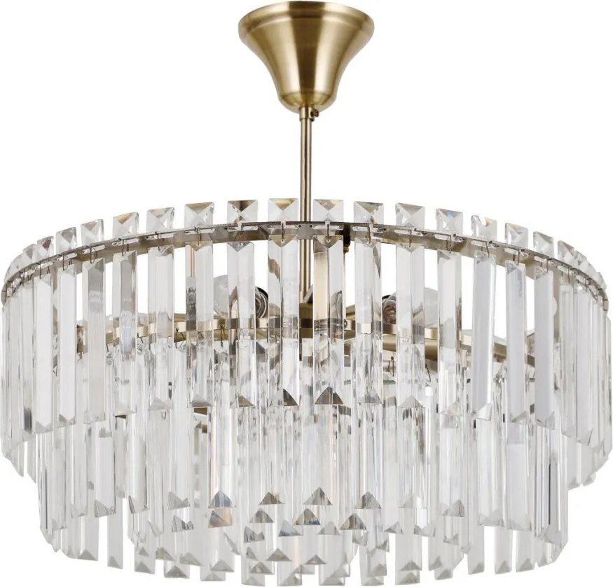 ITALUX PND-22320-6-ABR BUENA Kristály Függesztett Lámpa Antik Bronz, Átlátszó E14 IP20