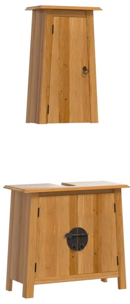 2 részes tömör fenyőfa fürdőszobai bútorszett