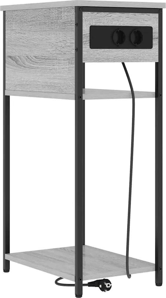 vidaXL Éjjeliszekrény Szürke Sonoma 41 x 28 x 76 cm Faanyag