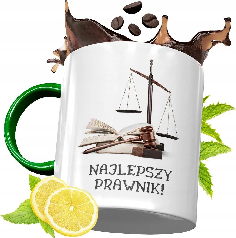 Zöld Bögre Ügyvédnőnek Ajándék, fényképes nyomattal