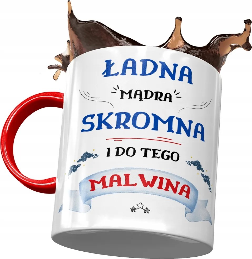 Piros Bögre Malvina Barátnő Feleség Ajándék Nyomtatott Fotóval