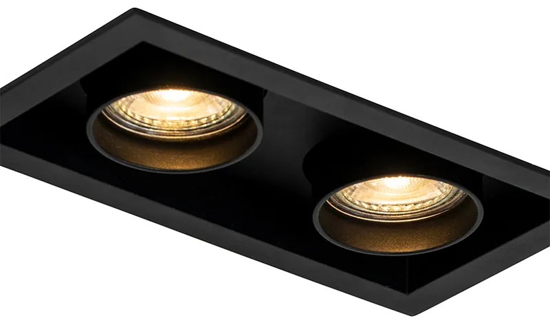 6 darabos modern, fekete, állítható, 2 fényű süllyesztett spotlámpa szett - Roof