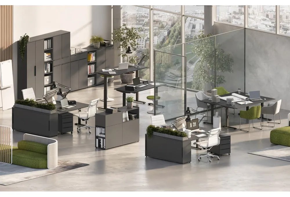 Antracitszürke könyvespolc 80x120 cm Mailand – Germania