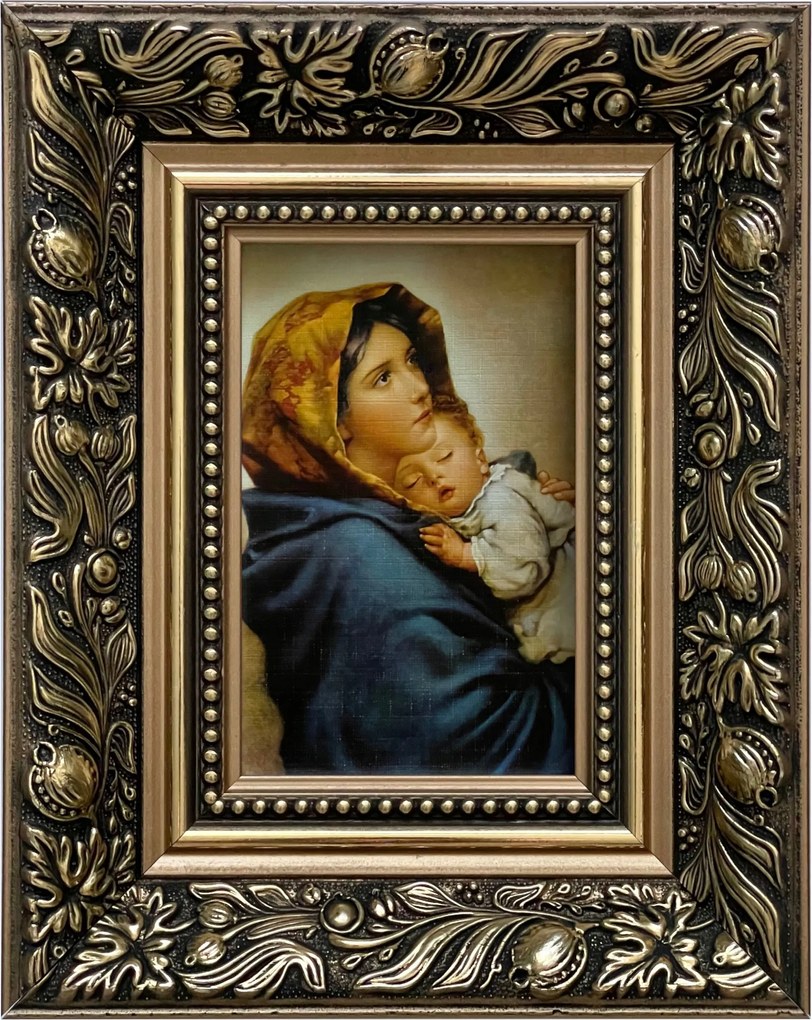 Vászonkép 25x20 Szűzanya Cigány Arany Díszített Fa Keret