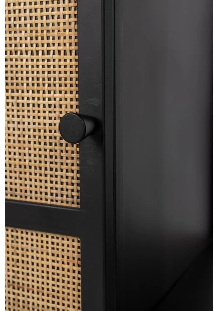 Fekete rattan bortartó szekrény 8 palackhoz, 80x100 cm Guuji - White Label