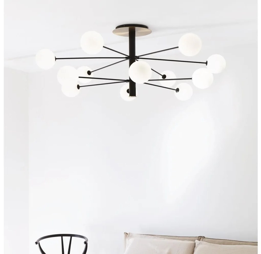 Ideal Lux - LED Csillár rúdon COSMOPOLITAN 12xG9/3W/230V átm. 145 cm fekete