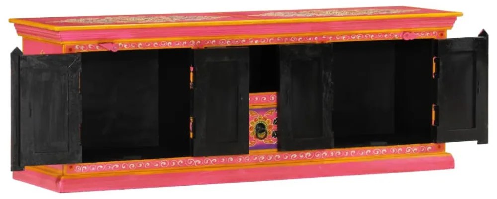 rózsaszín tömör mangófa TV-szekrény 110 x 30 x 40 cm
