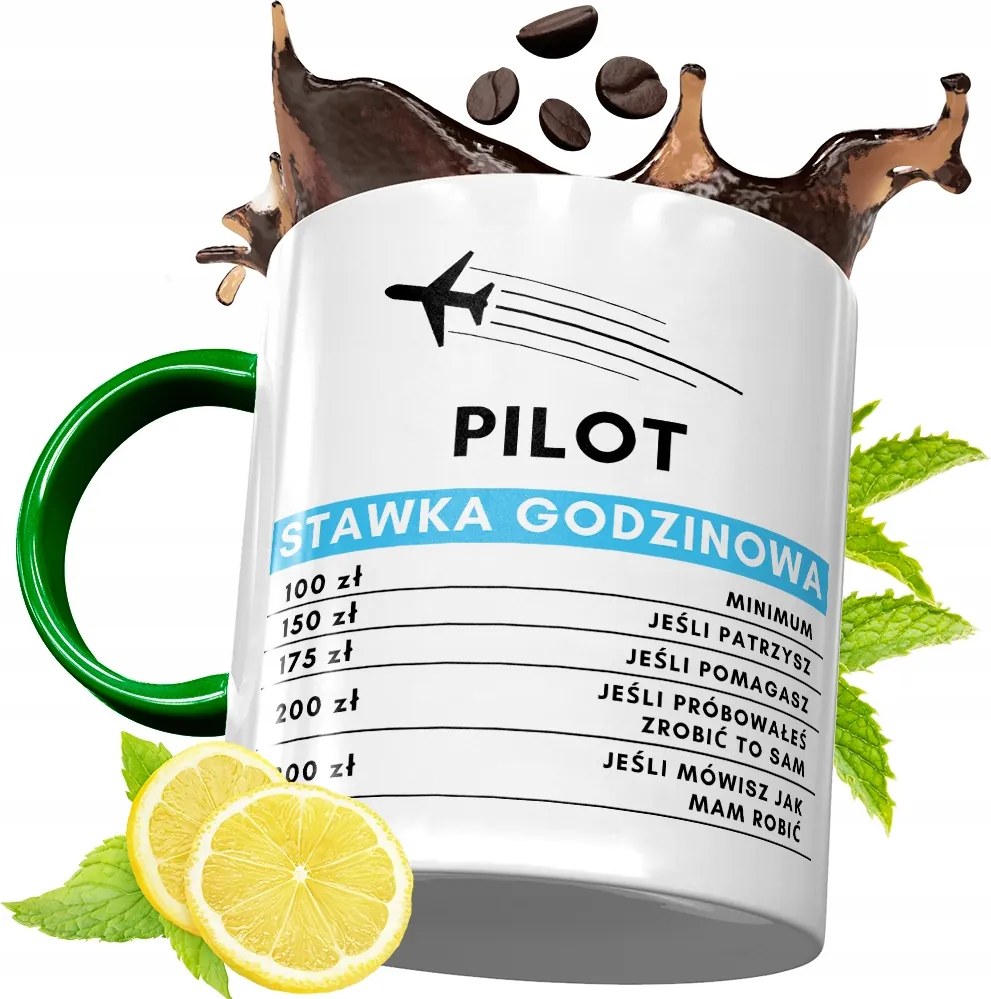 Zöld Bögre Pilótának Születésnapi Ajándék fényképes nyomtatással