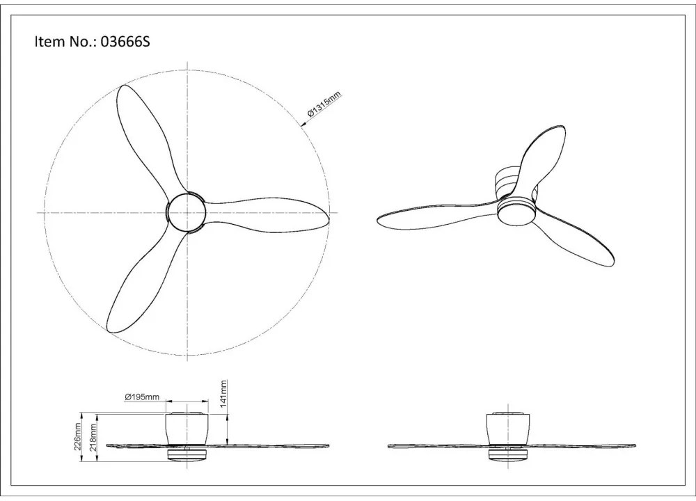 Globo Armando 03666S távirányítós mennyezeti ventilátoros lámpa, 20W LED, 3000K-6500K, 1450 lm
