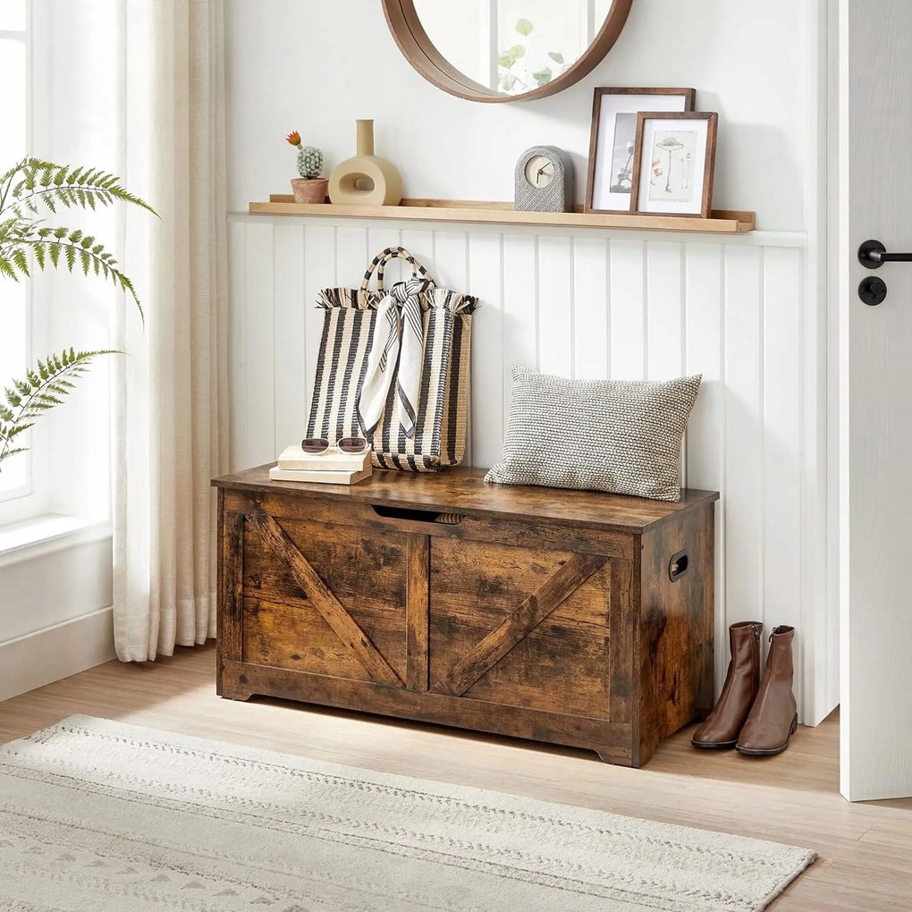 Tárolódoboz fedéllel TAYLOR 100x40 cm, rusztikus barna