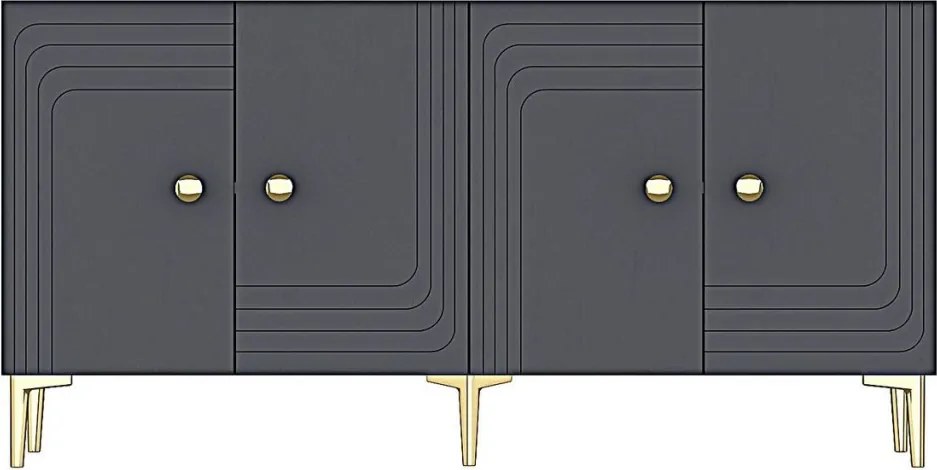 Lessi komód, antracit, 150 cm
