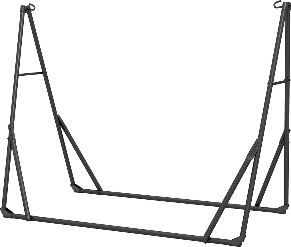 Outsunny összecsukható függőágytartó — állítható 175–290 cm, hordozható acélszerkezet hordtáskával, 120 kg teherbírás (fekete) | Aosom