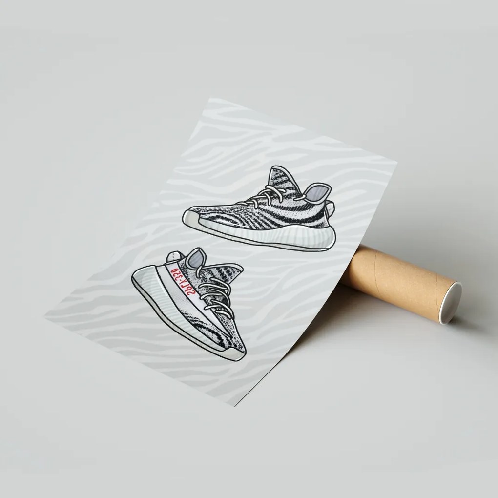 Adidas Yeezy Zebra Streetwear poszter 30x40 cm Ajándék ötlet
