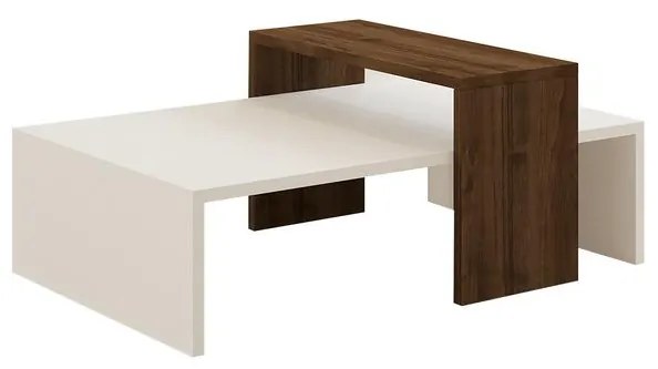 Dohányzóasztal Glow - White, Walnut