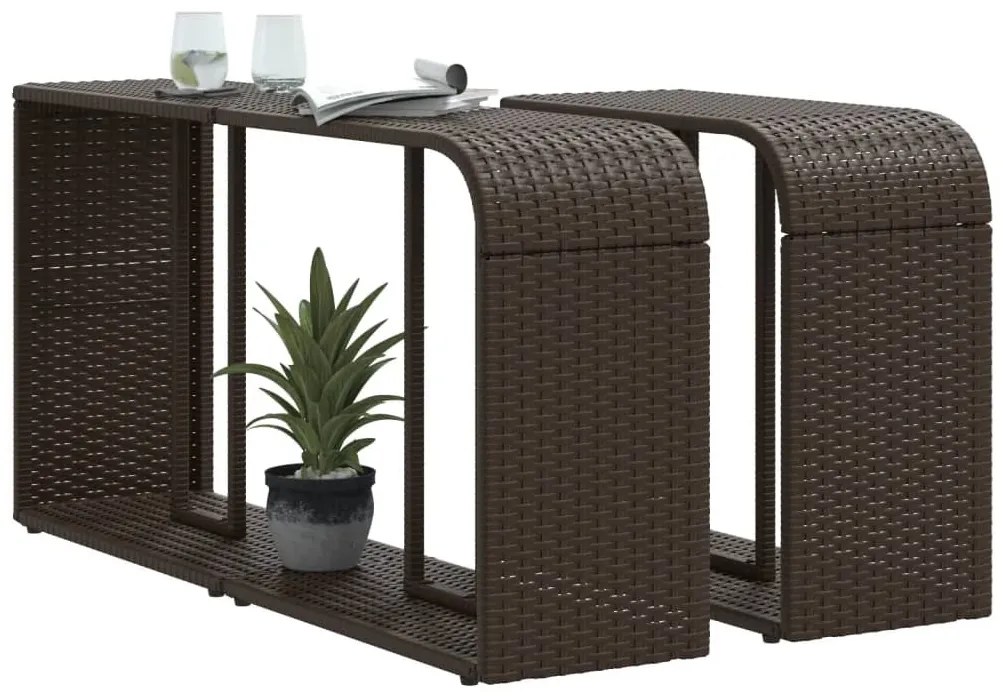 2 db barna polyrattan tárolópolc