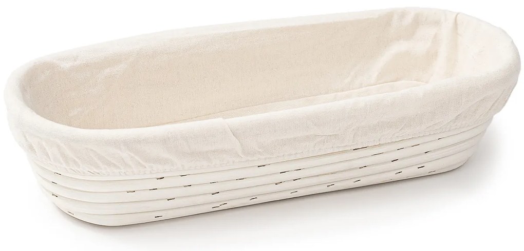 HOME ELEMENTS Ovális kosár szövetbetéttel, 35 x 14 x 7,5 cm, L