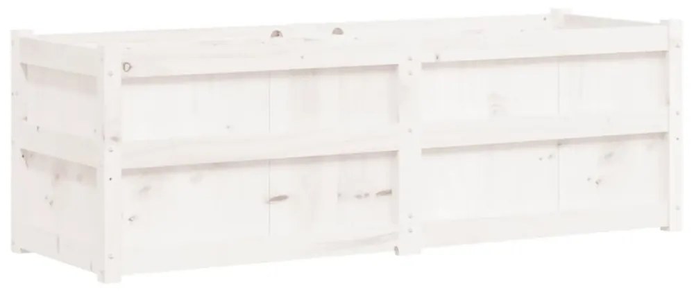 fehér tömör fenyőfa kerti virágláda 150x50x50 cm