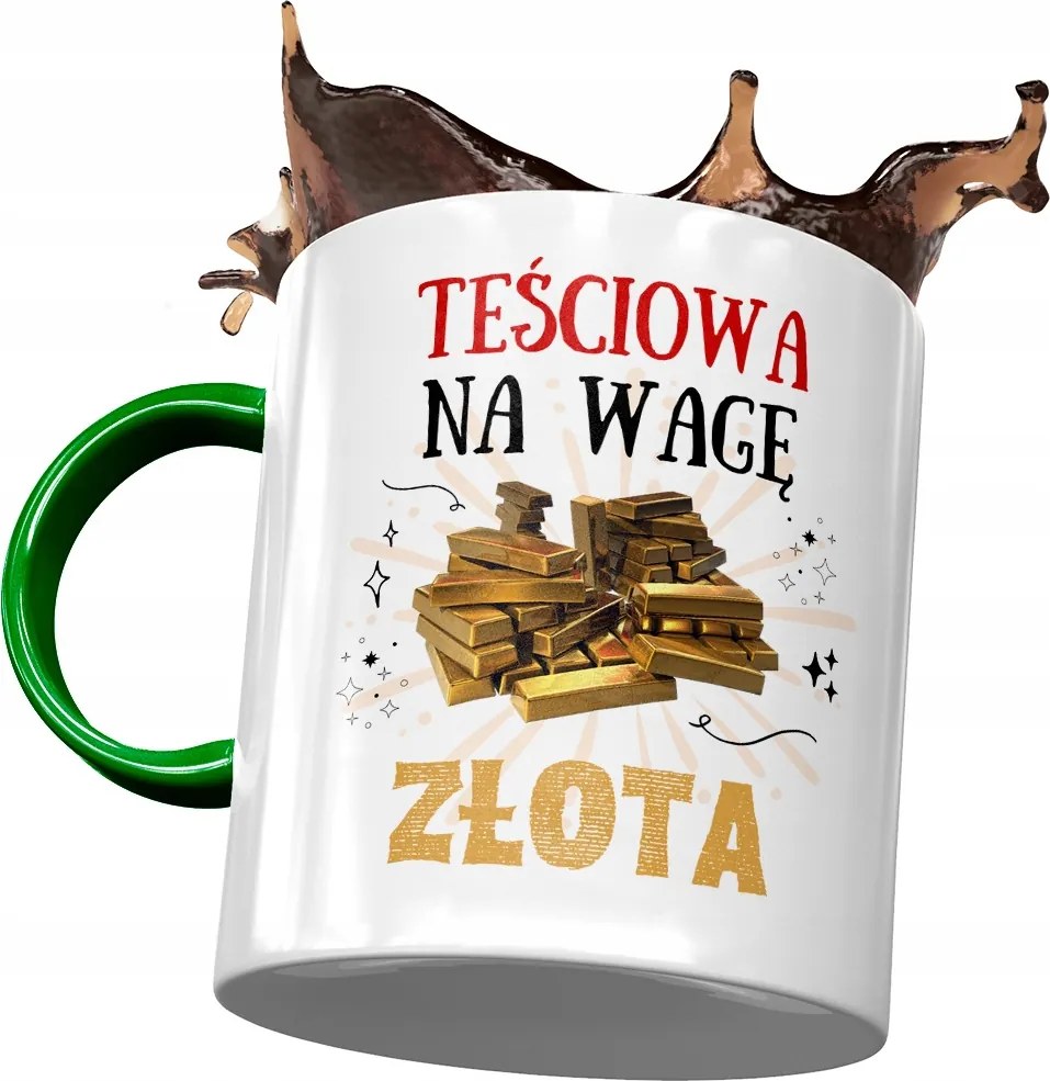 Zöld bögre anyósnak, fényképes nyomott mintás ajándék