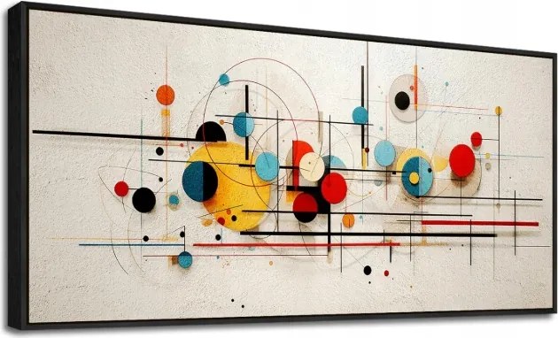 Absztrakt vászonkép 100x50 cm keretben