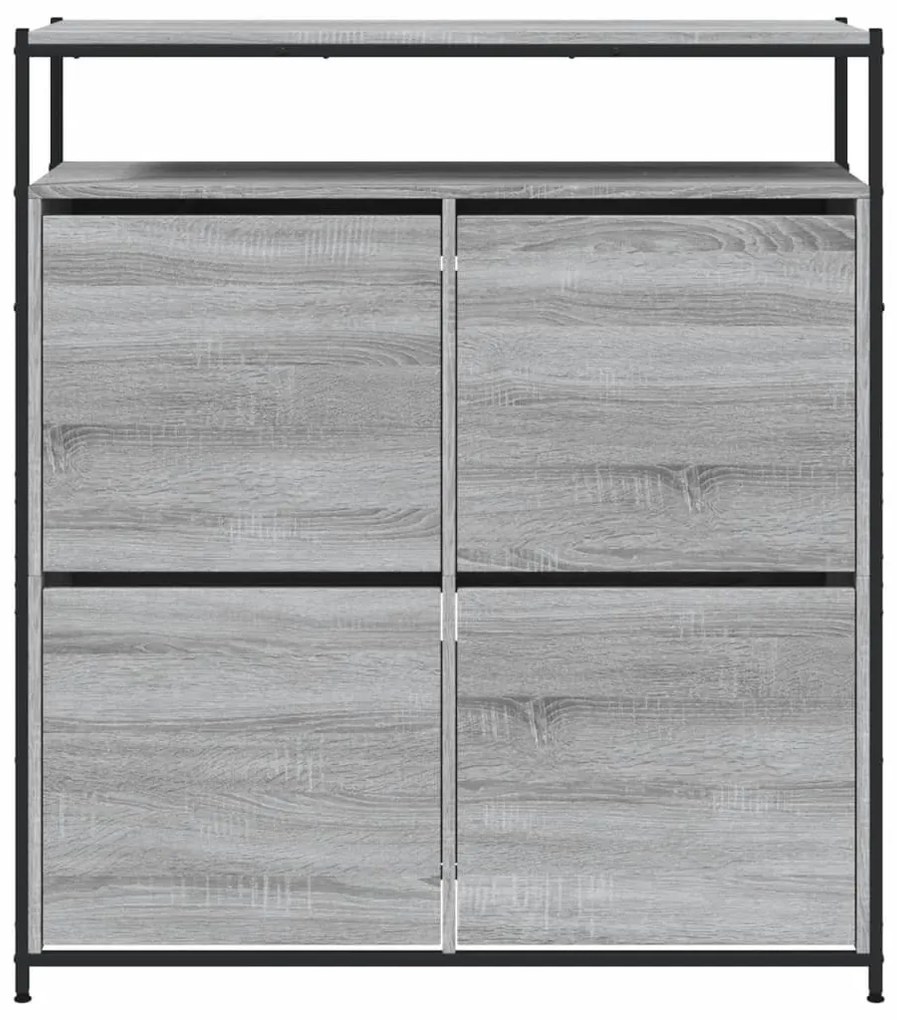 szürke sonoma cipőszekrény 4 kihajtható fiókkal 100x34x112 cm
