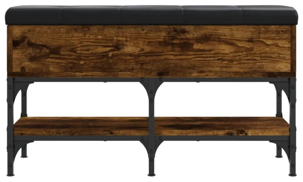 füstös tölgy színű szerelt fa cipőtároló pad 82 x 32 x 45 cm