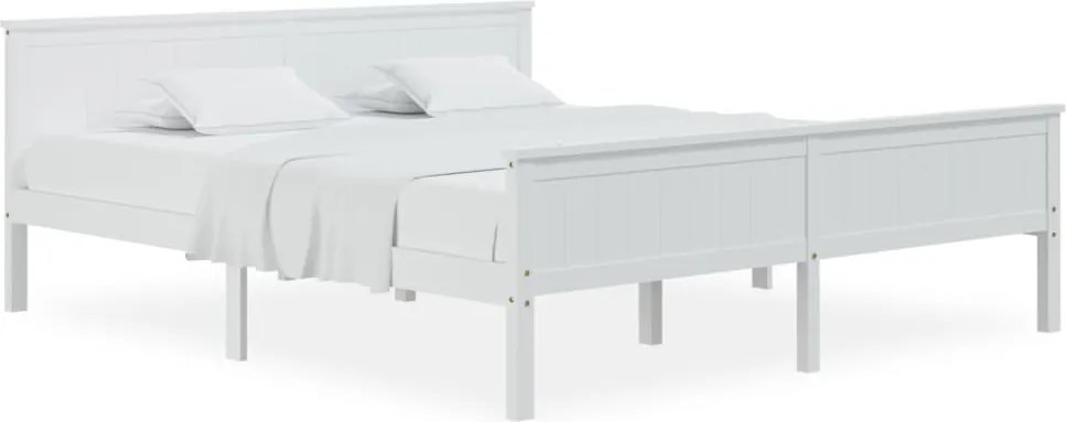 vidaXL fehér tömör fenyőfa ágykeret 200 x 200 cm