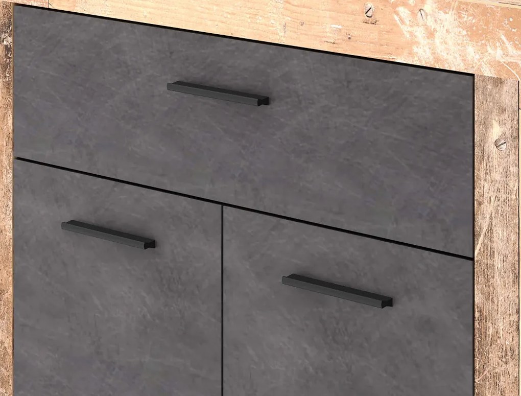 Komód 2 ajtóval és 1 fiókkal Old Style Light / Matera színkombinációban – LUNA2