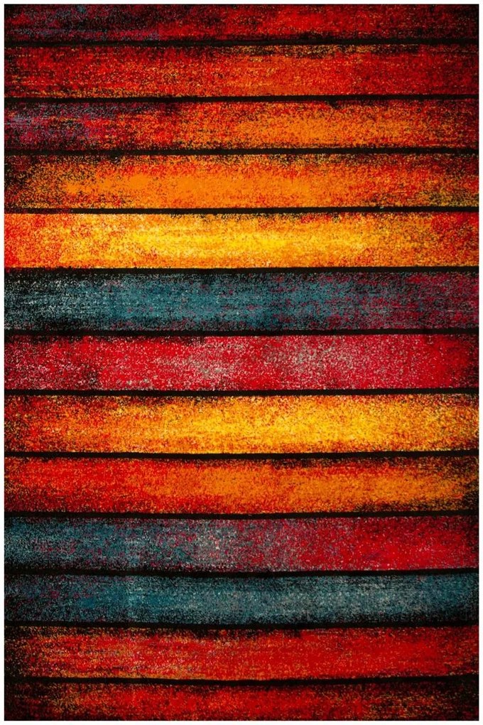 Absztrakt Szőnyeg Puha Színes Csíkos Deszka Nappaliba Rainbow 240x340 cm