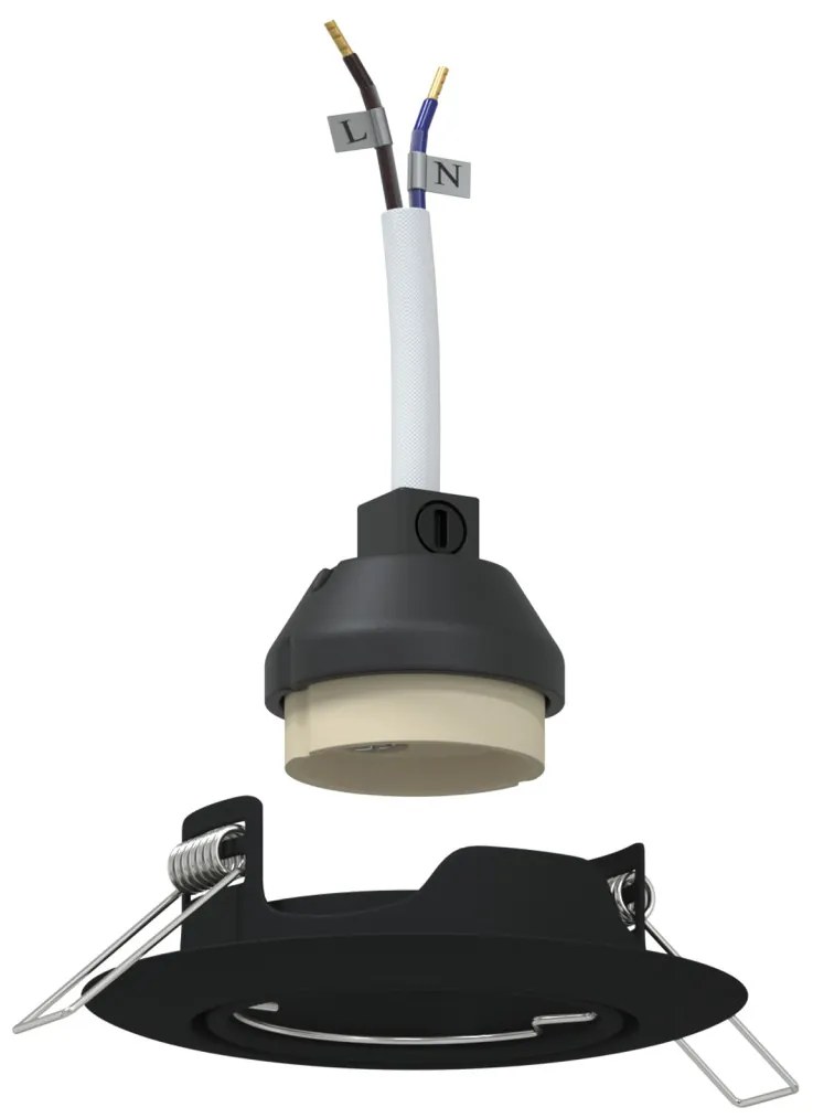 Beépített Spotlámpák 24 db Kerek GU10 Fekete Ø90 mm Acél