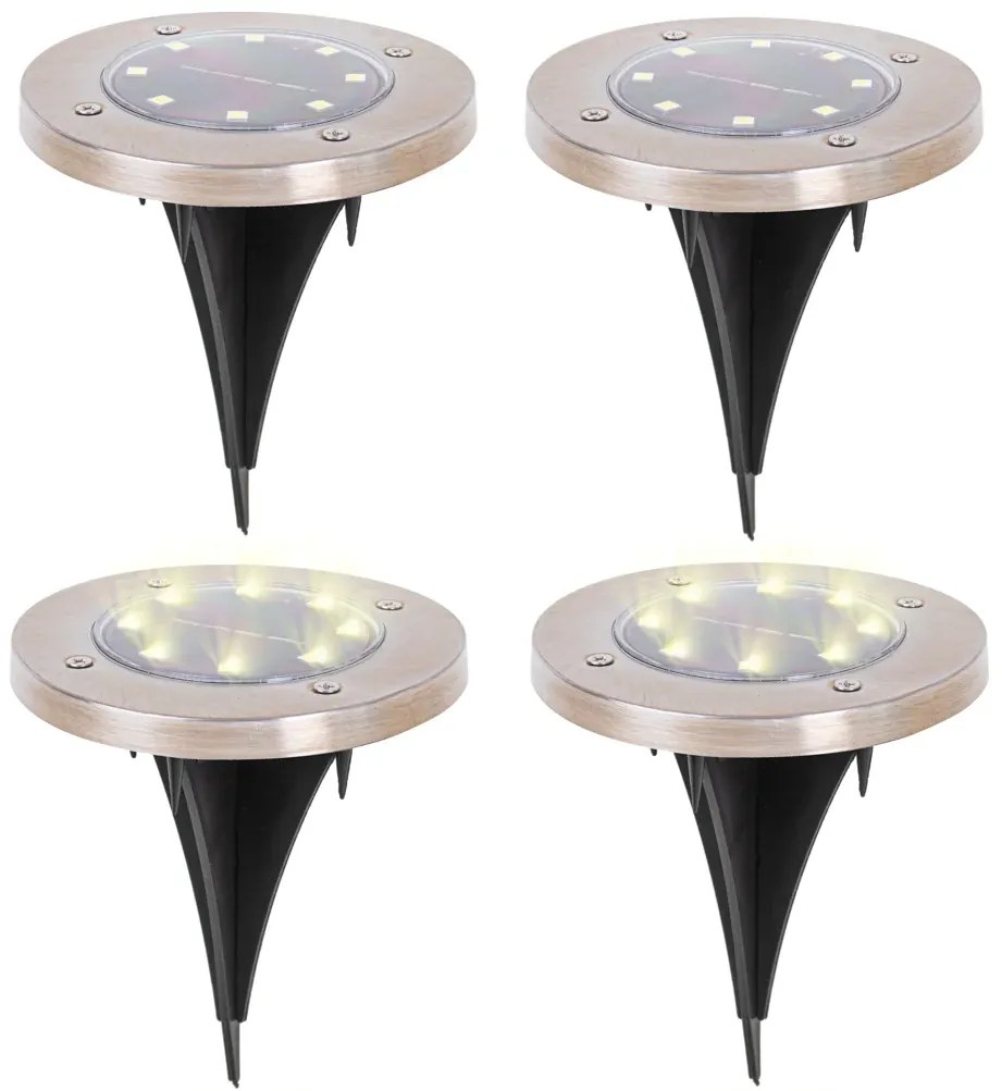 KIK Napelemes kerti LED lámpák - 8 LED - 4 db - meleg fehér