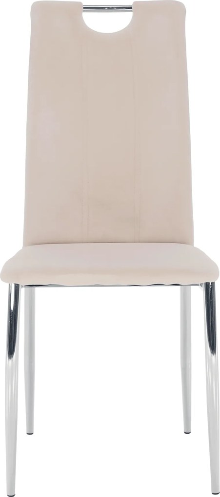 Étkezőszék, bézs Dulux Velvet szövet/króm, OLIVA NEW