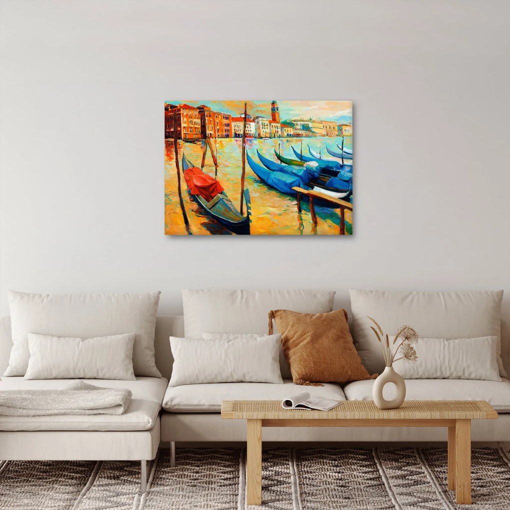 Kép - Velencei kikötő (70x50 cm)