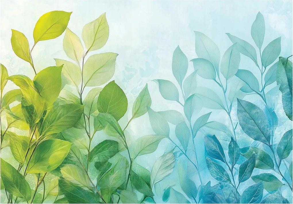 Fotótapéta levelek 3D Hatás Modern elegáns nappali hálószoba Szuper Hatás