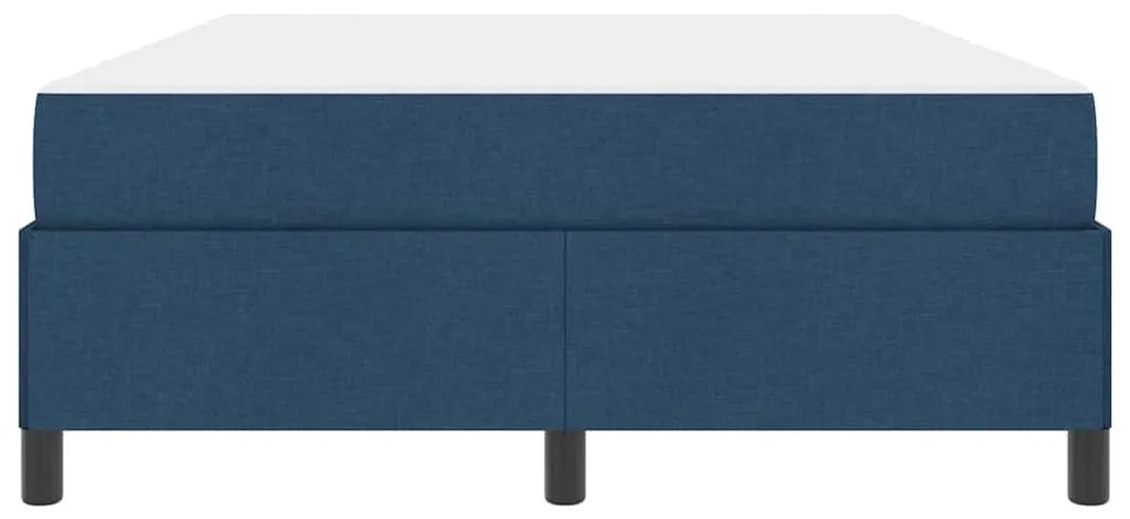 Boxrugós ágy Kék és Fekete 160 x 200 cm Textil és mérnöki fa