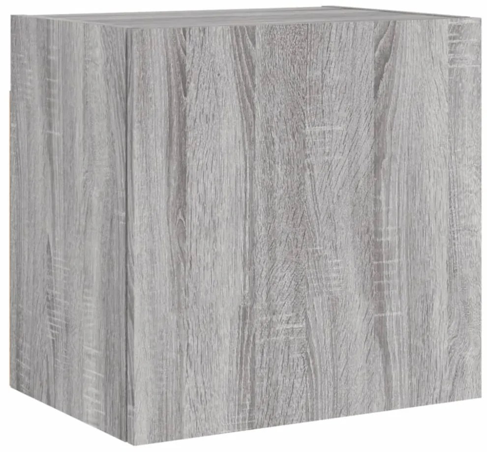 2 db szürke sonoma szerelt fa fali TV-szekrény 40,5x30x40 cm