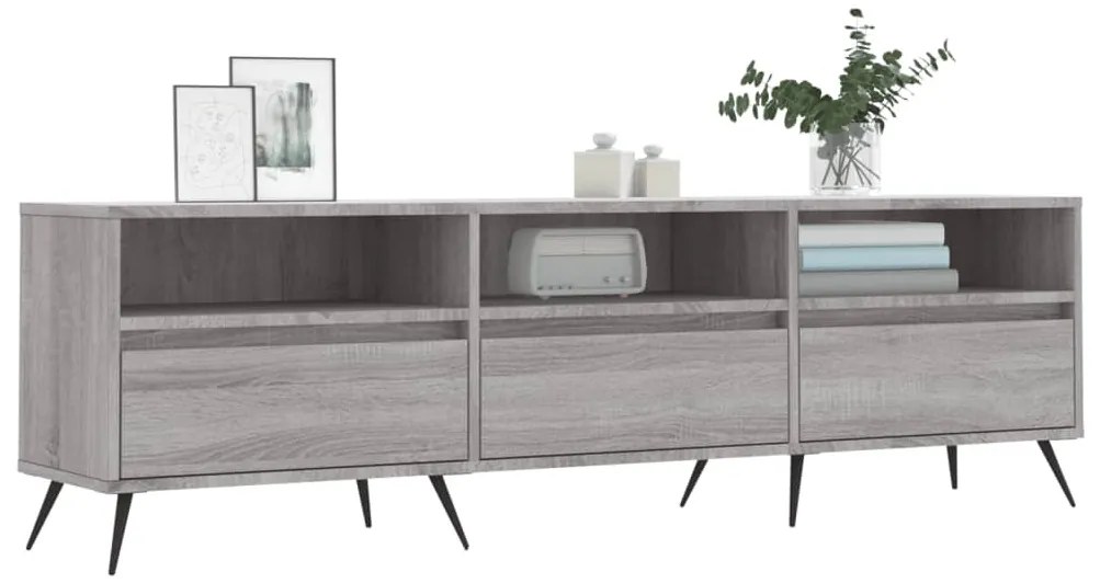 szürke sonoma színű szerelt fa TV-szekrény 150x30x44,5 cm