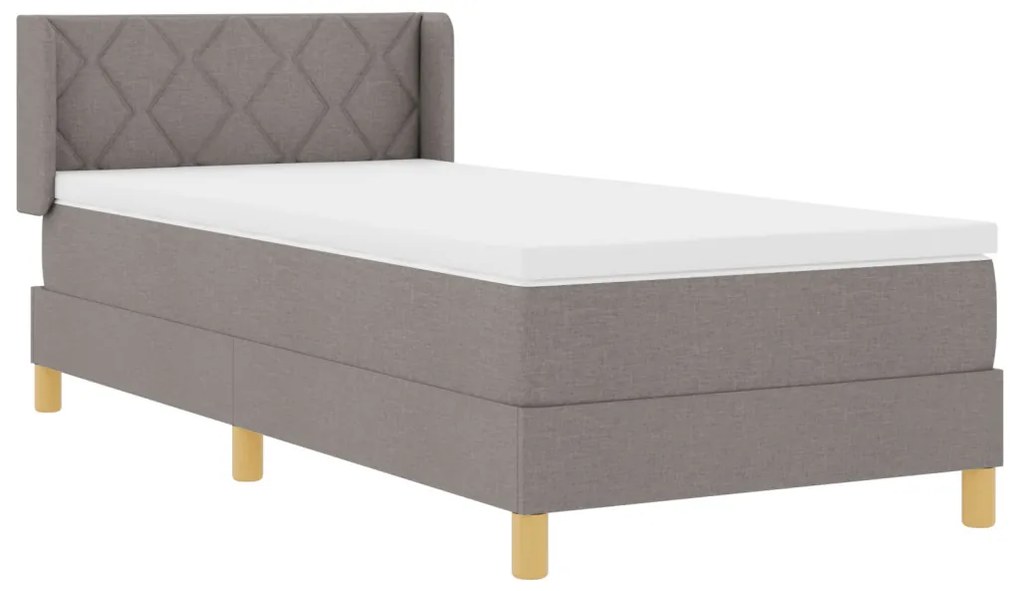 Boxspring ágy matraccal taupe színben, 90 x 200 cm Kárpit